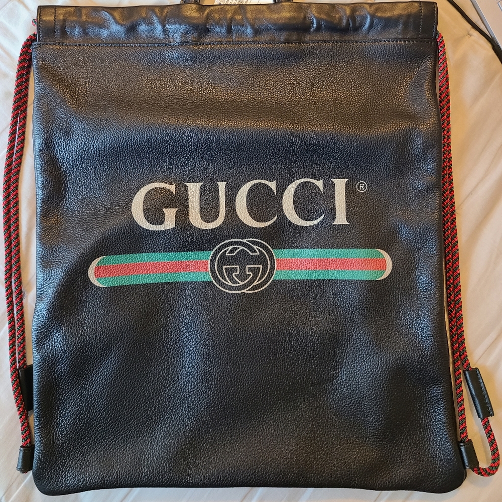 GUCCI Logo Drawstring Backpack